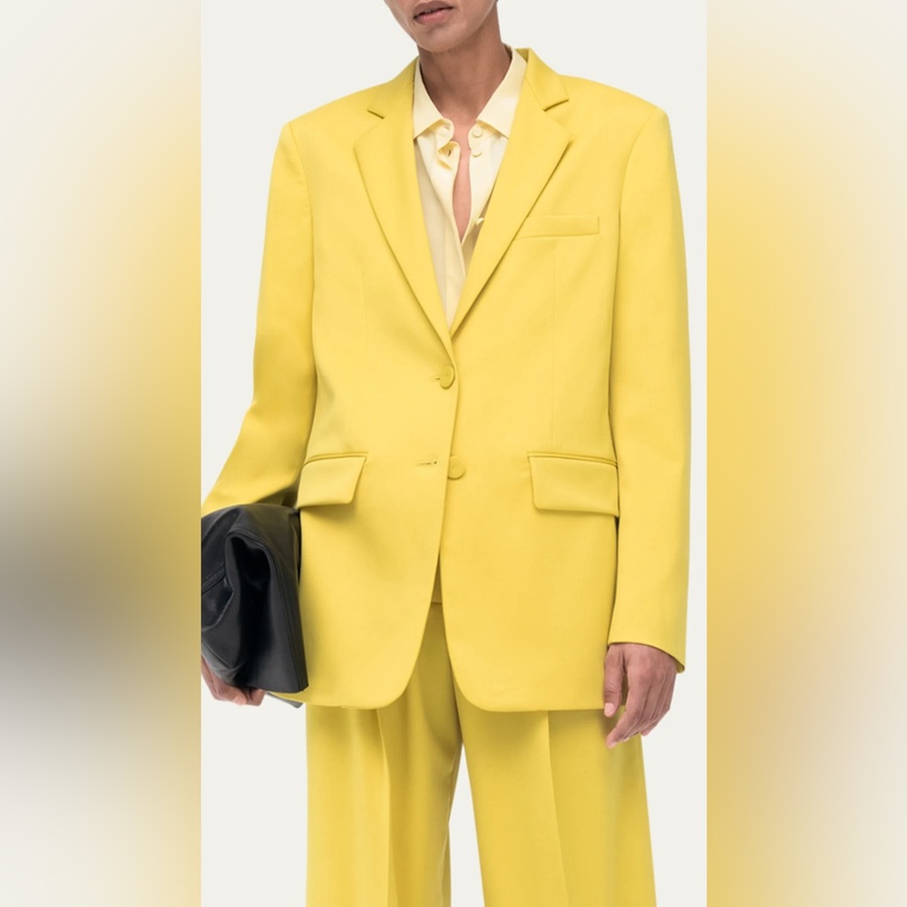 Another Tomorrow Oversized  Wool blend Blazer In Yellow  Size 40